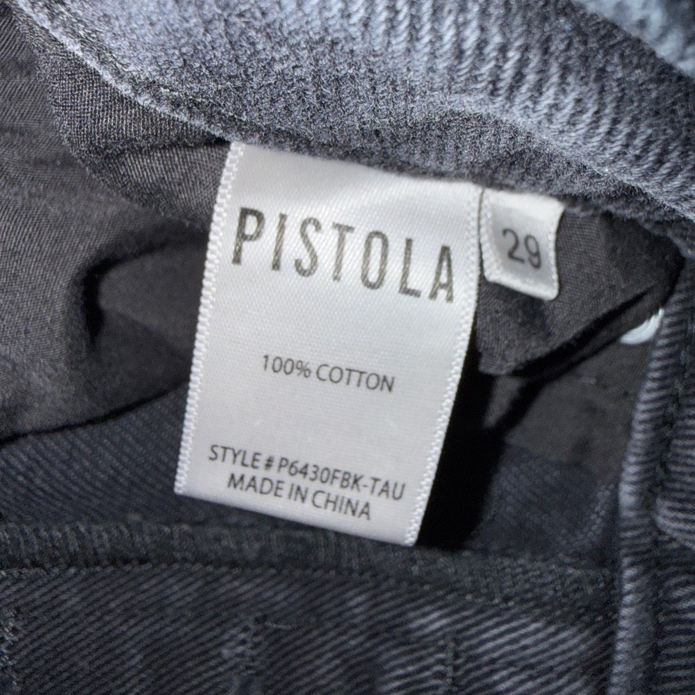 Pistola Size 29 Womens Jeans Black Wide Leg High Rise button fly distressed knee - Picture 4 of 6
